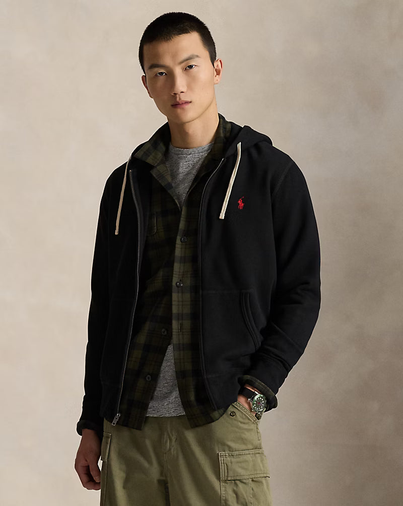 Sweat zippé à capuche en maille double Ralph Lauren