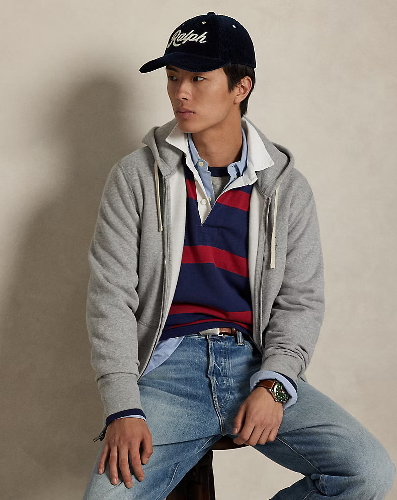 Sweat zippé à capuche en maille double Ralph Lauren