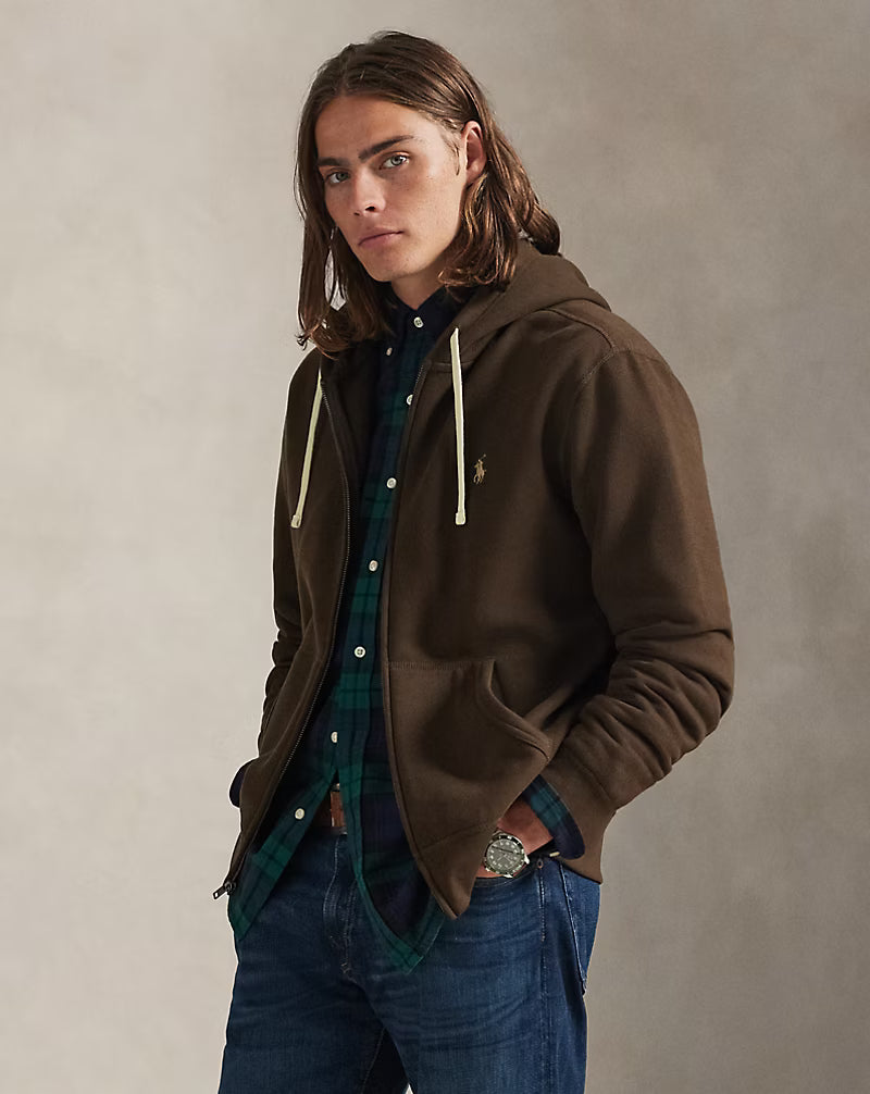 Sweat zippé à capuche en maille double Ralph Lauren